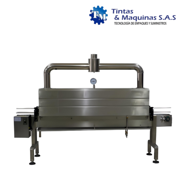 Túnel a vapor para termoencogido y empaque industrial de diversos productos